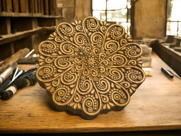 Mandalastempel aus Hartholz